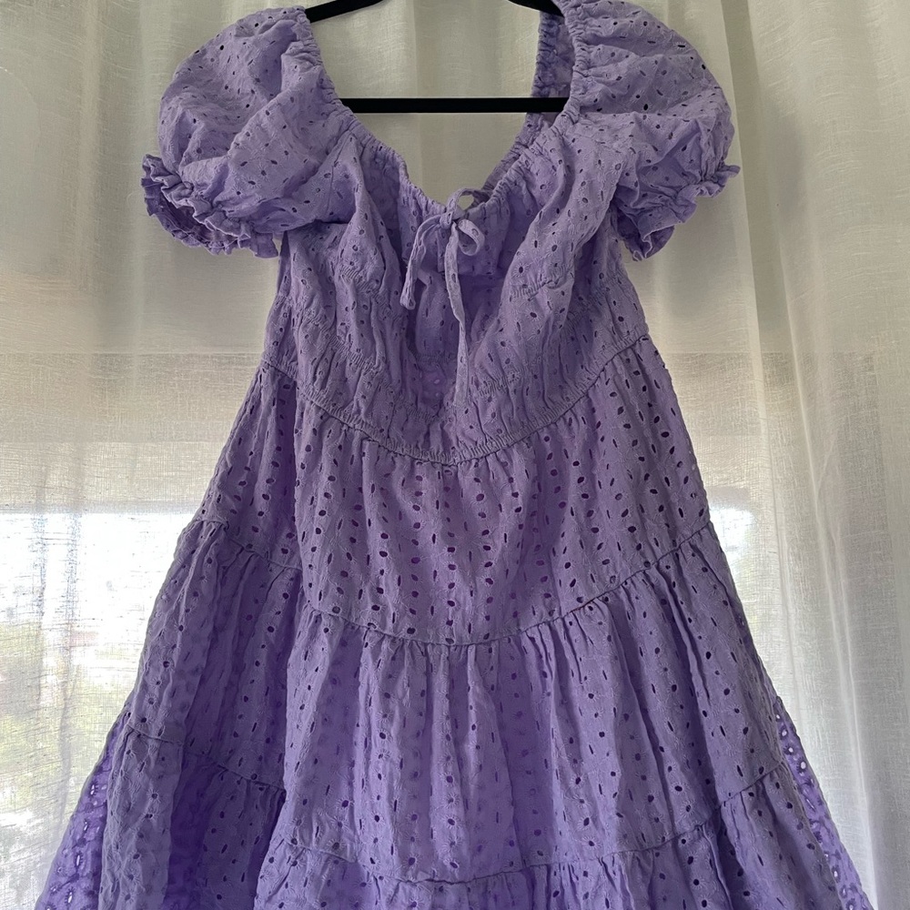 SHEIN Purple Eyelet Dress